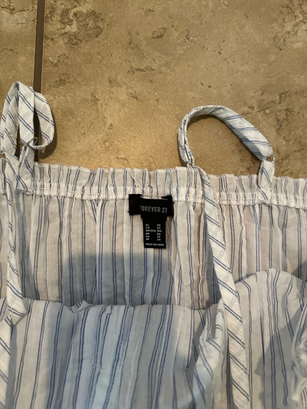 PLEATED STRIPED TANK - Picture 2 of 5